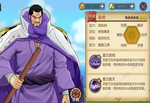航海王热血航线海军大将藤虎强度如何-海军大将藤虎强度介绍
