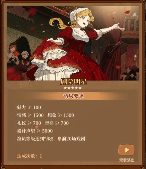 火山的女儿剧院明星结局怎么达成-剧院明星结局达成方法一览