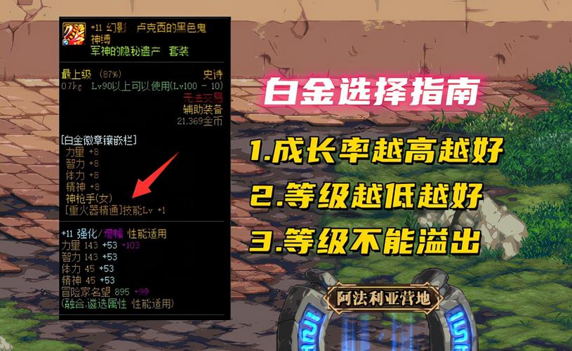 DNF全职业白金徽章选择大全