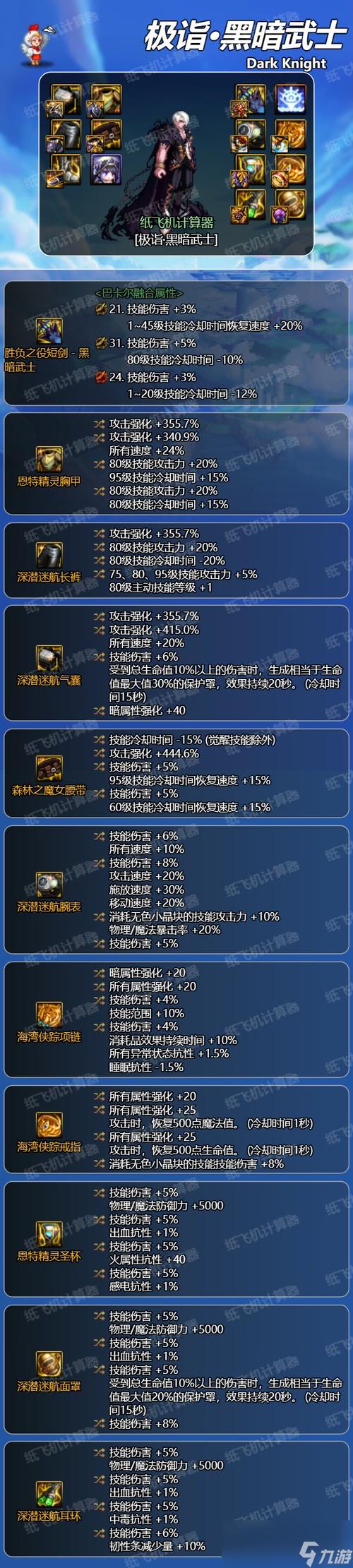 地下城割草黑暗武士装备怎么搭配