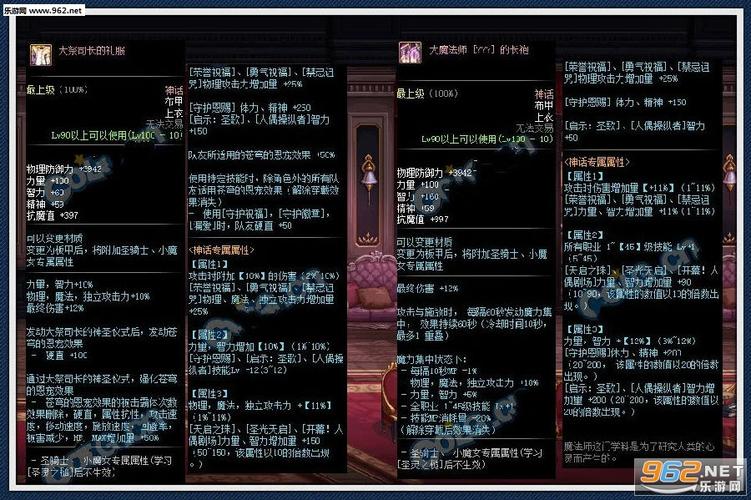 地下城100级神话装备属性