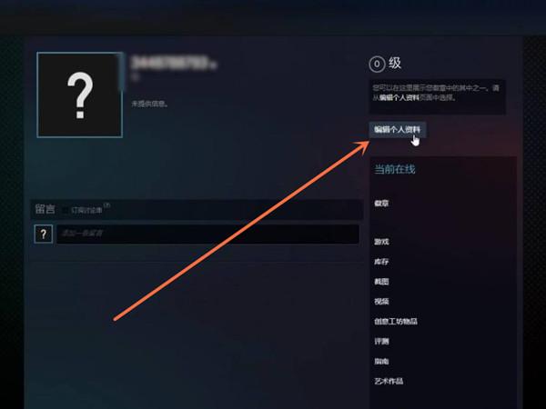 如何在steam游戏平台修改个人资料?