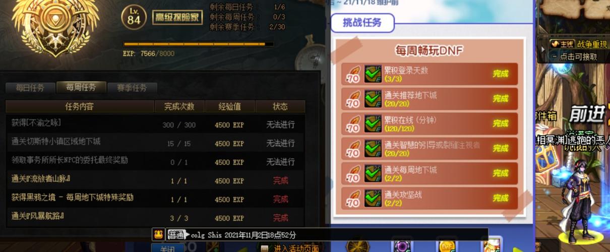 dnf周常是什么意思