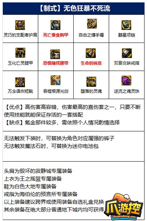 dnf驭剑士110版本装备搭配