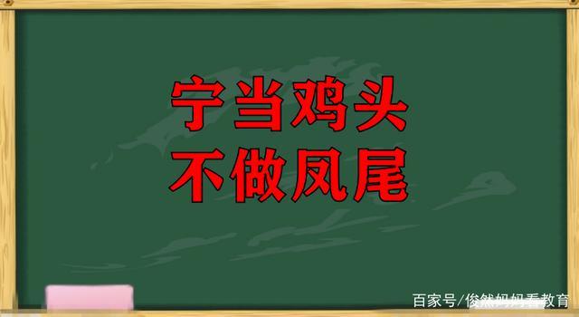 如果可以选择,你会选择做鸡头还是选择做凤尾?为什么?