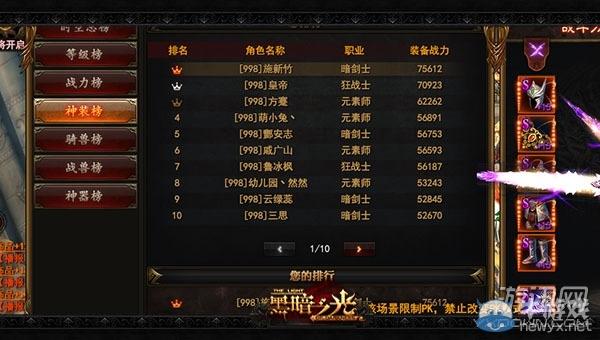 黑暗之光升阶数据
