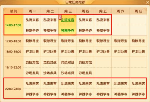 梦幻西游周末活动顺序