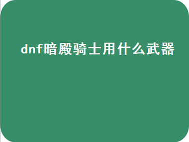 请问暗殿骑士用什么武器好