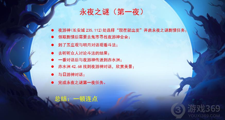 梦幻西游永夜之谜第一夜怎么完成