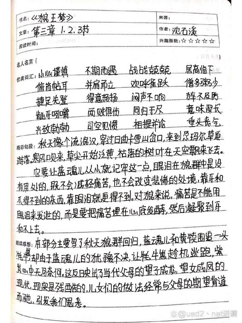 《狼王梦》中好词好句