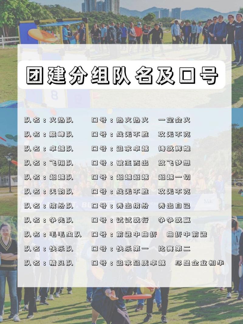 哪些团建活动名称体现了团队精神和挑战精神?