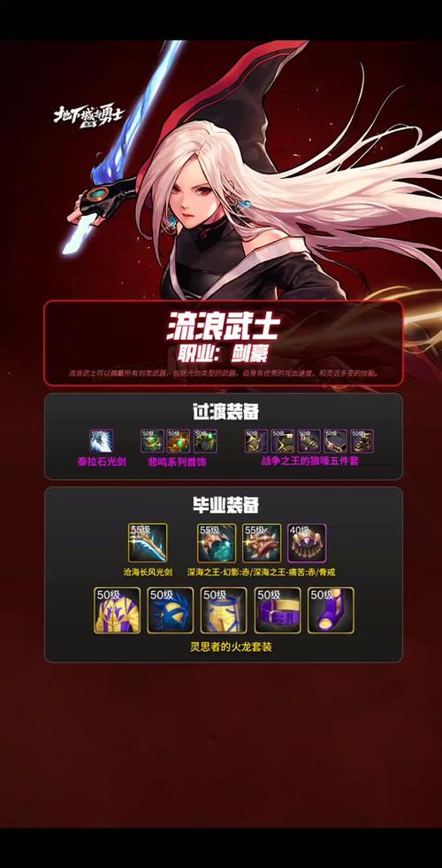 手游流浪武士装备推荐