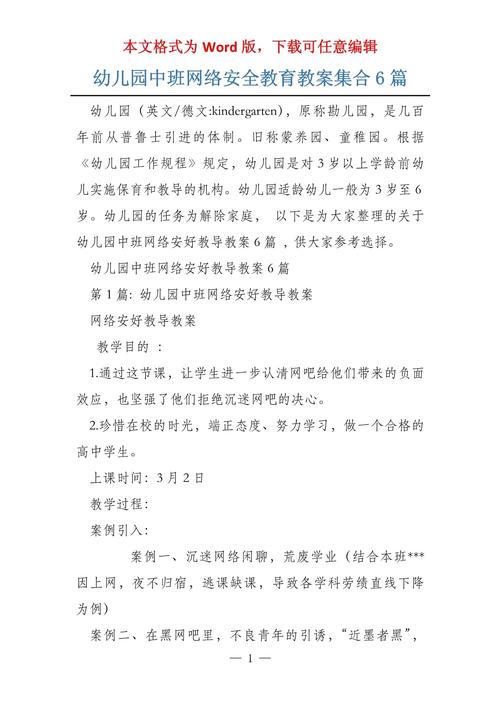 幼儿园主题活动六册3月安全用网教案