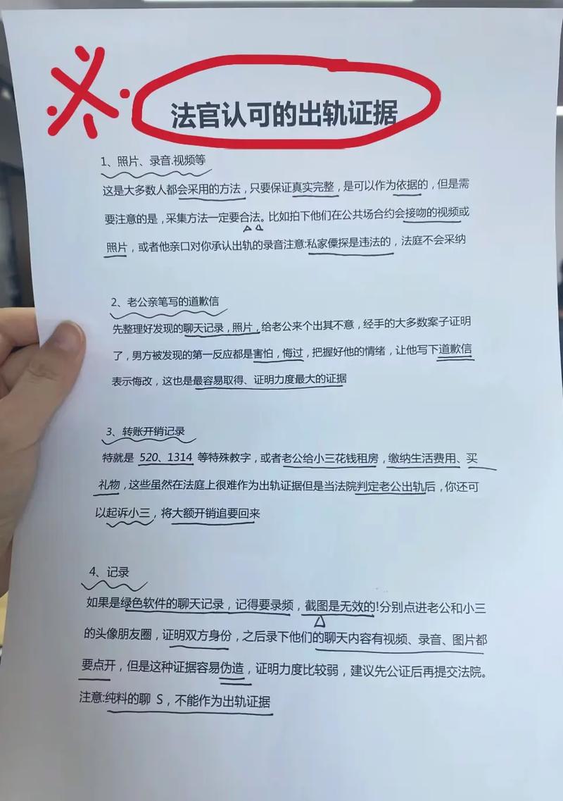 法律承认的出轨证据有哪些