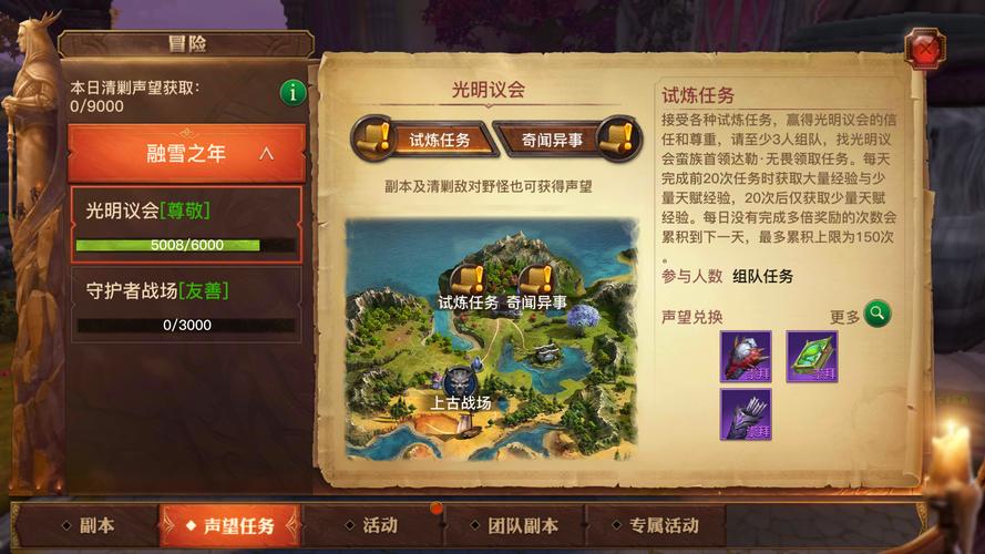 光明大陆声望套的获取途径及作用解析