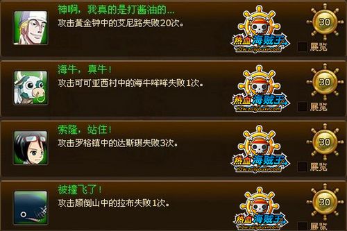 热血海贼王隐藏成就