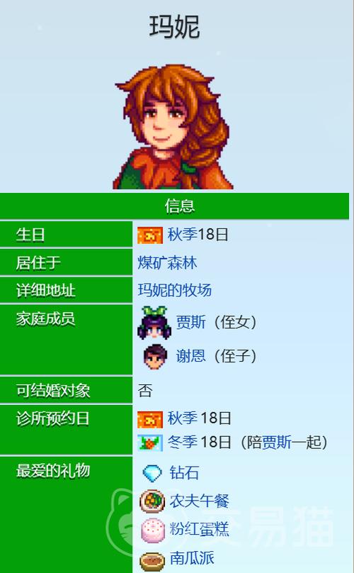星露谷物语玛尼喜欢什么