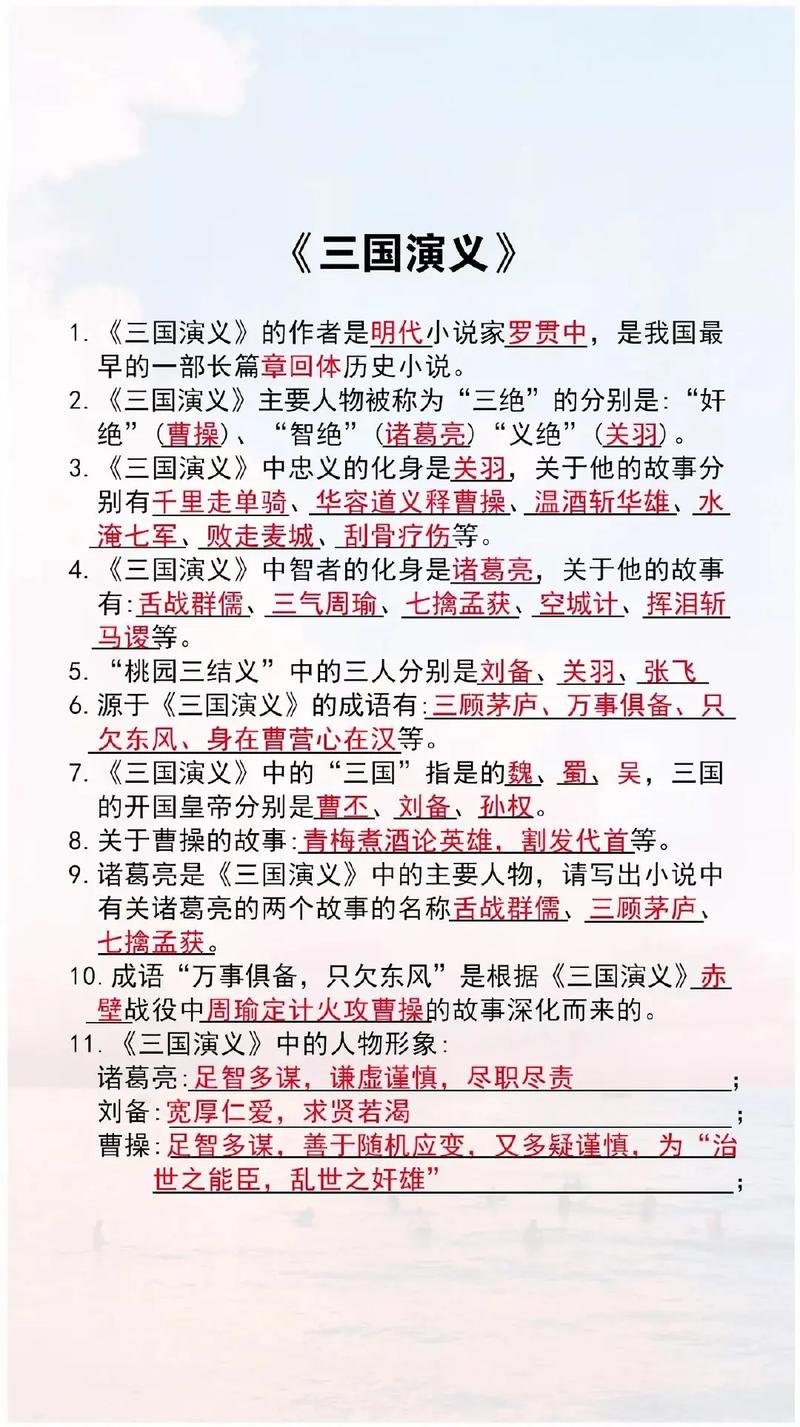 四大名著简介