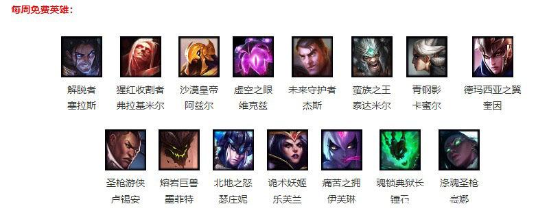 LOL英雄联盟周免英雄介绍下周周免英雄怎么查询