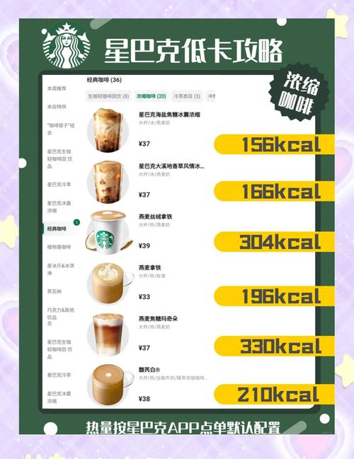 星巴克咖啡价格表及图片