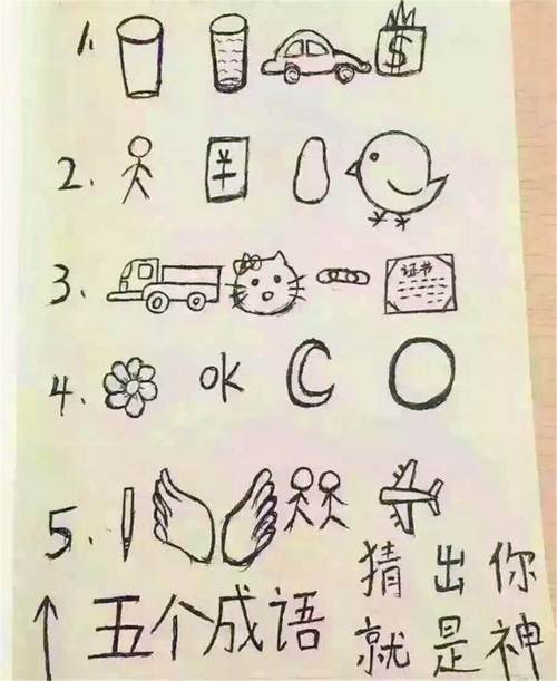 四字成语你划我猜题目大全文雅