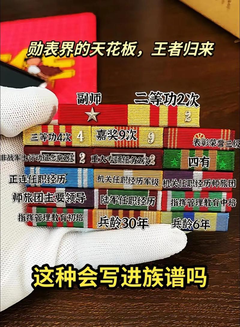 求教中国军人胸前配戴的勋表奖章的具体涵义