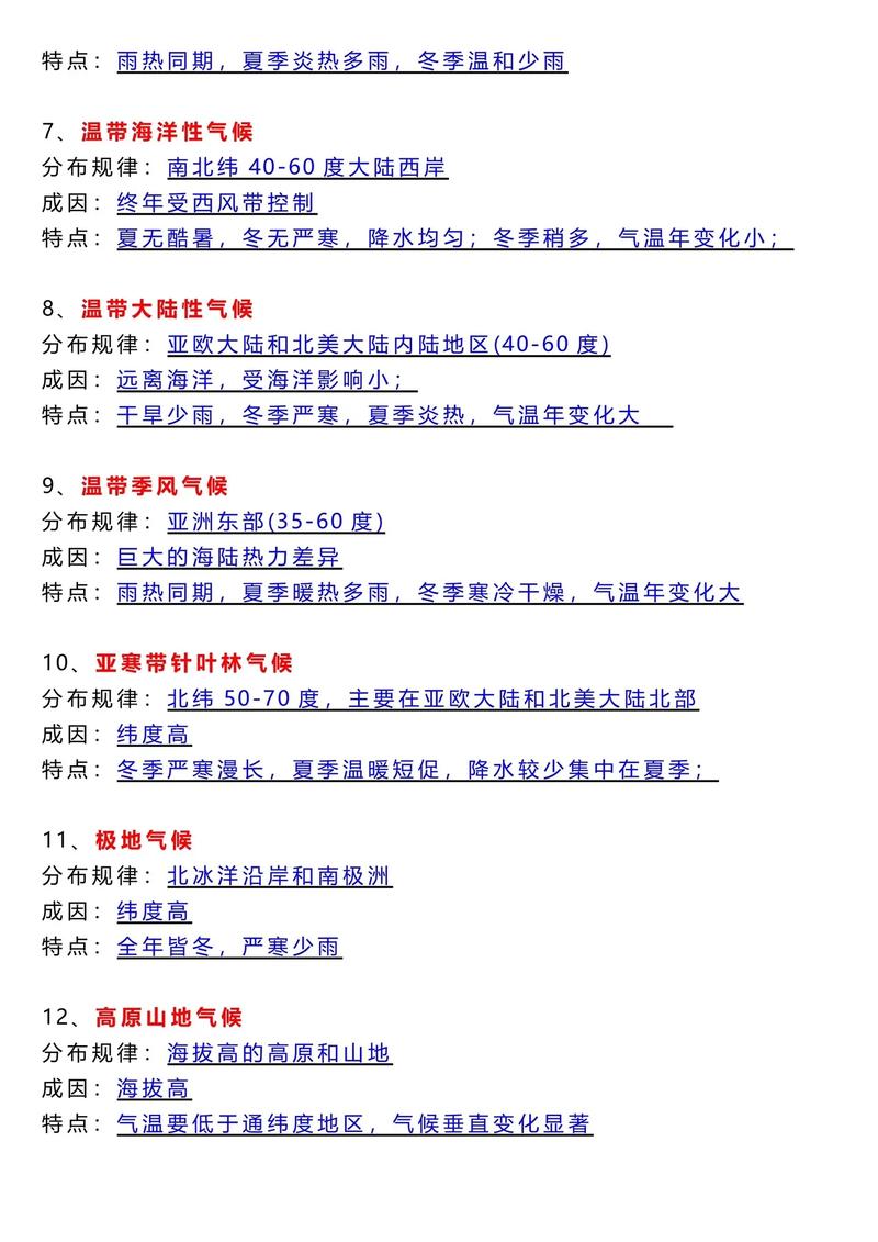 初中地理的气候类型比较难记,也不太好懂。有没有好的记忆方法...
