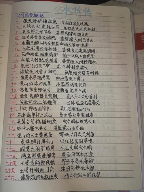水浒传每回情节概要